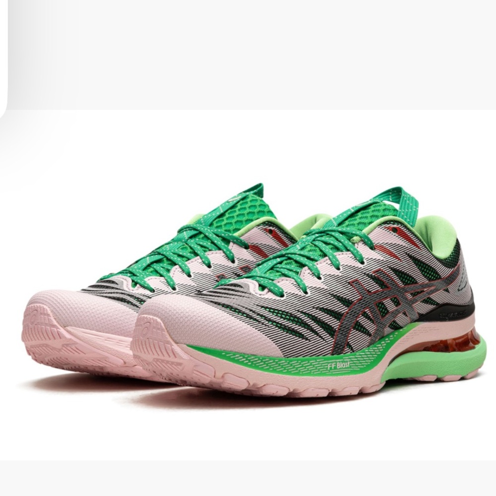 Asics Green and Pink Women's Sneakers